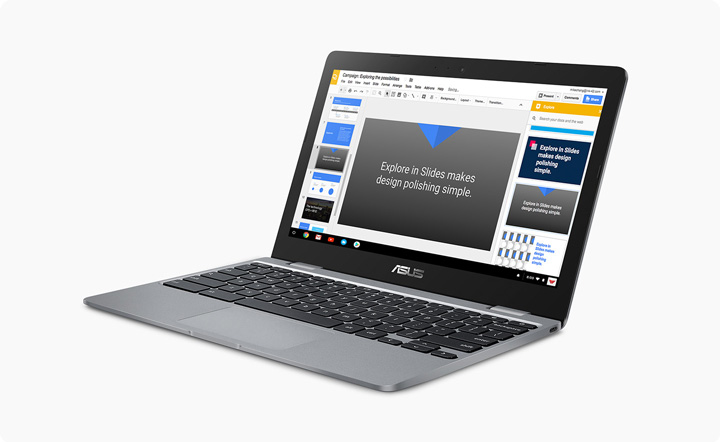 Asus Chromebook C223NA (Grey), 11.6In HD, Celeron N3350 CPU, 4GB