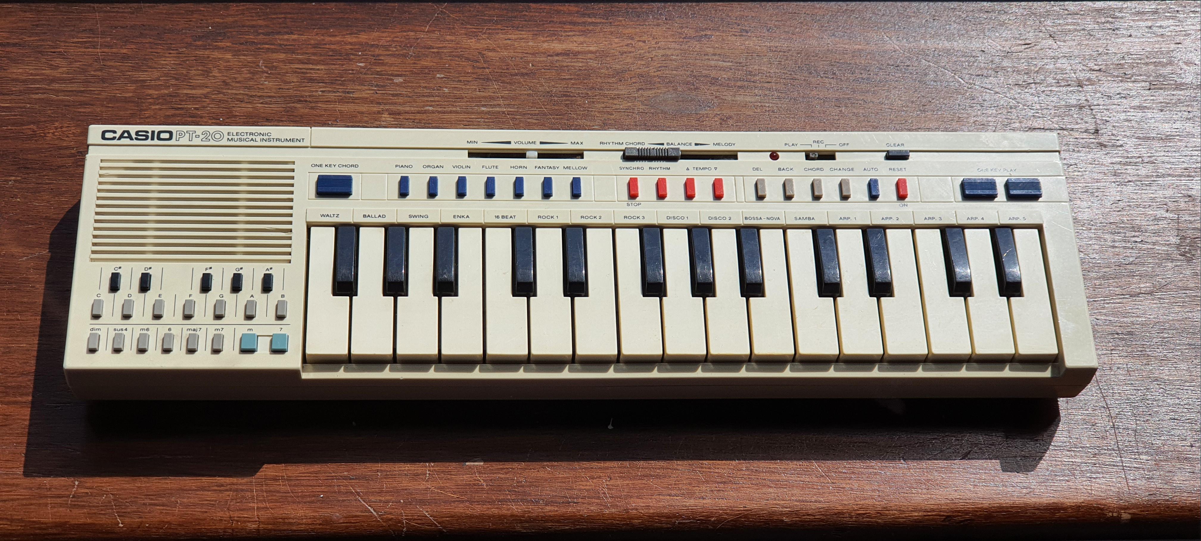 My first foray into cheapkeys territory, a Casio PT-20 I got off