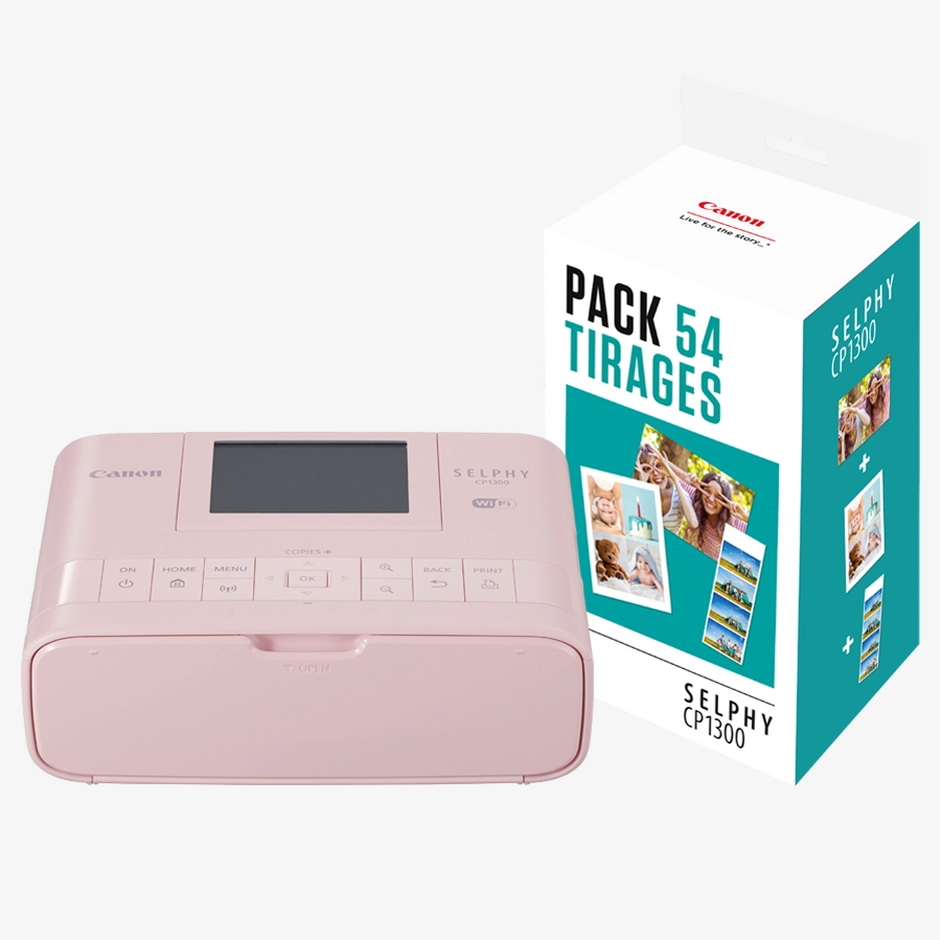Buy Canon SELPHY CP1300 Colour Portable Photo Printer, Pink +