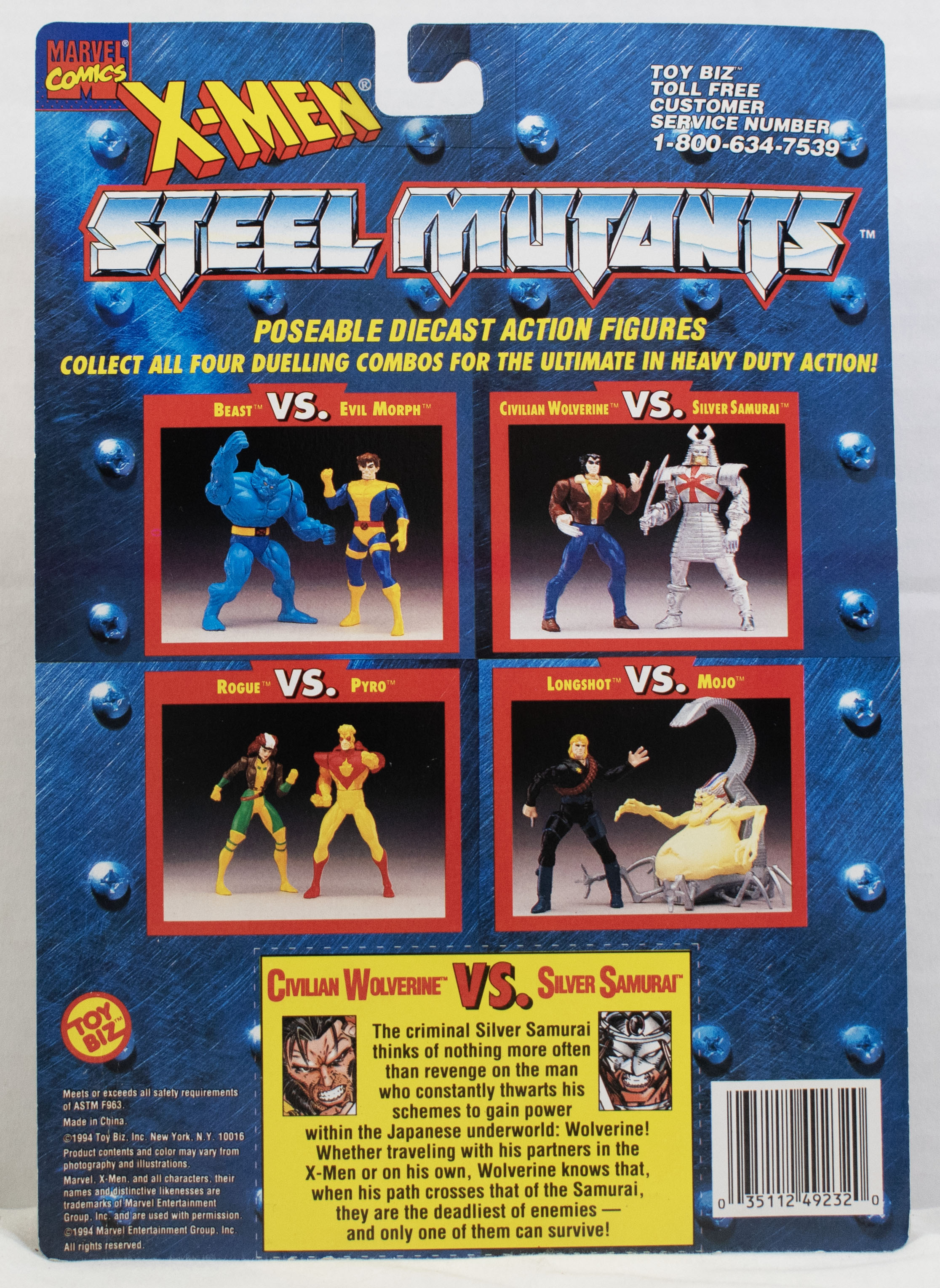 X-Men Steel Mutants Civilian Wolverine vs Silver Samurai Action