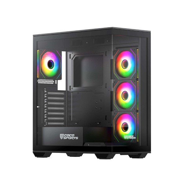 Buy Coconut Stark Z9 Glass Mid Tower Gaming Cabinet - Black