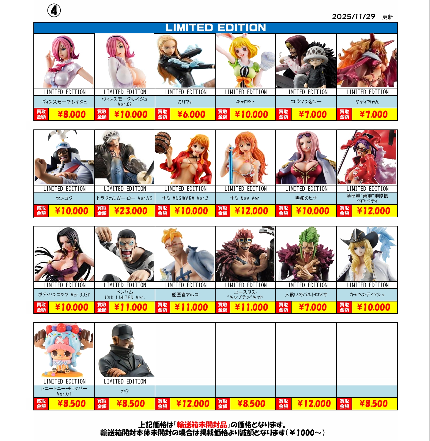 佐原東店】☆ワンピース P.O.P買取リストはこちら☆ – ゲーセンもある