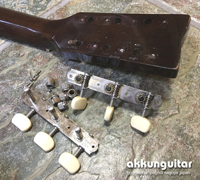 ヤマハFG-110赤ラベルのペグ交換☆グローバー・ロック式 GROVER502G