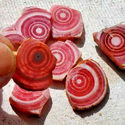 アンデスの薔薇・インカローズ（ロードクロサイト）原石スライスが