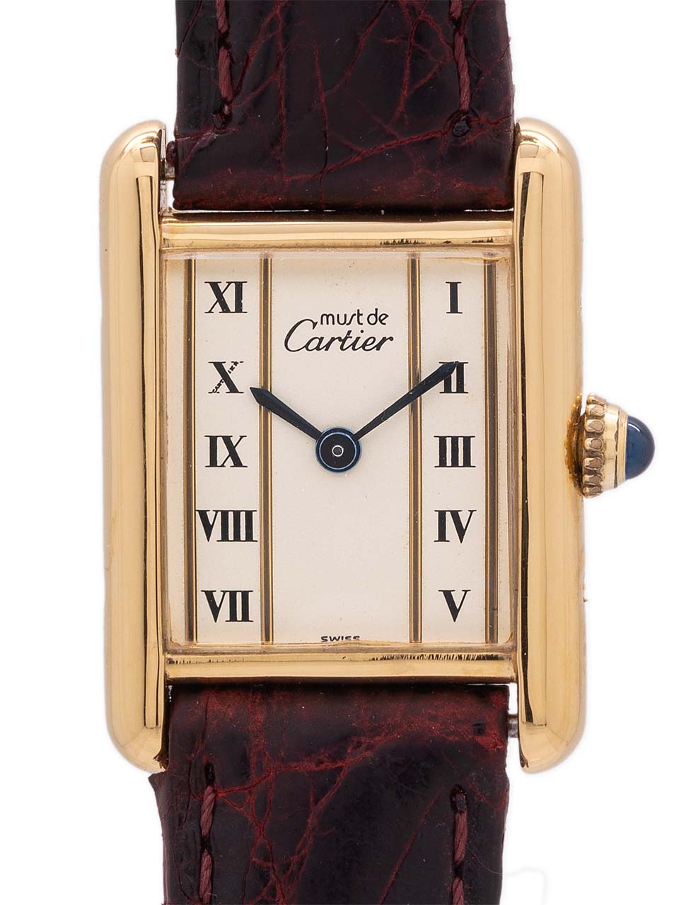 Cartier Tank Louis Lady's Vermeil Quartz Roman Column Dial circa 1992