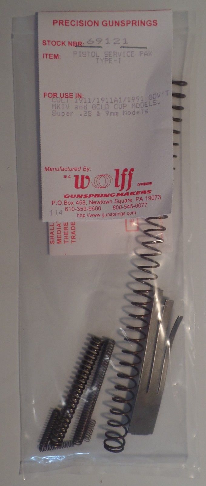 Wolff Pistol Service Pak Type-1 1911 .38 Super & 9mm 69121