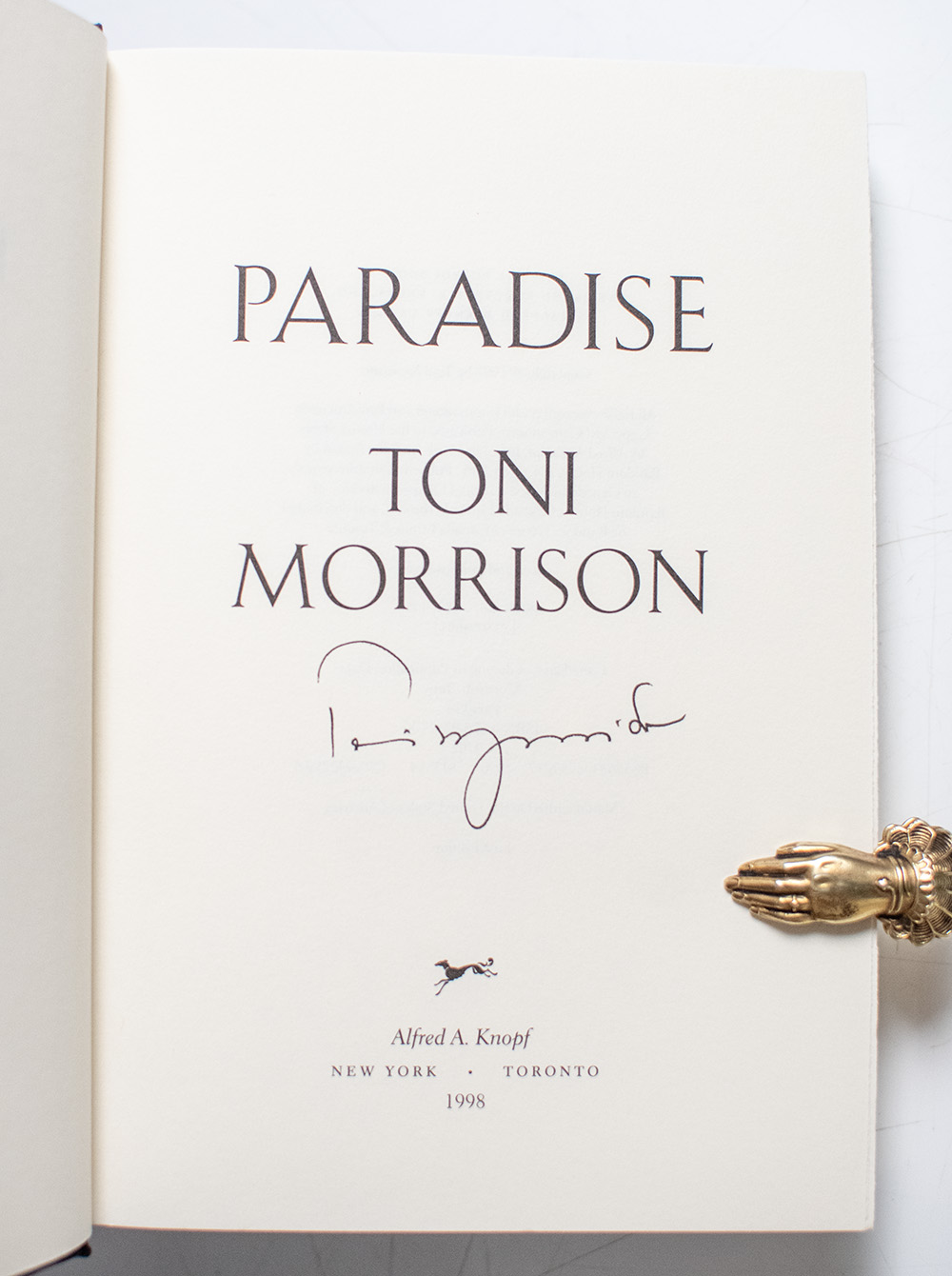 Paradise Toni Morrison First Edition Signed
