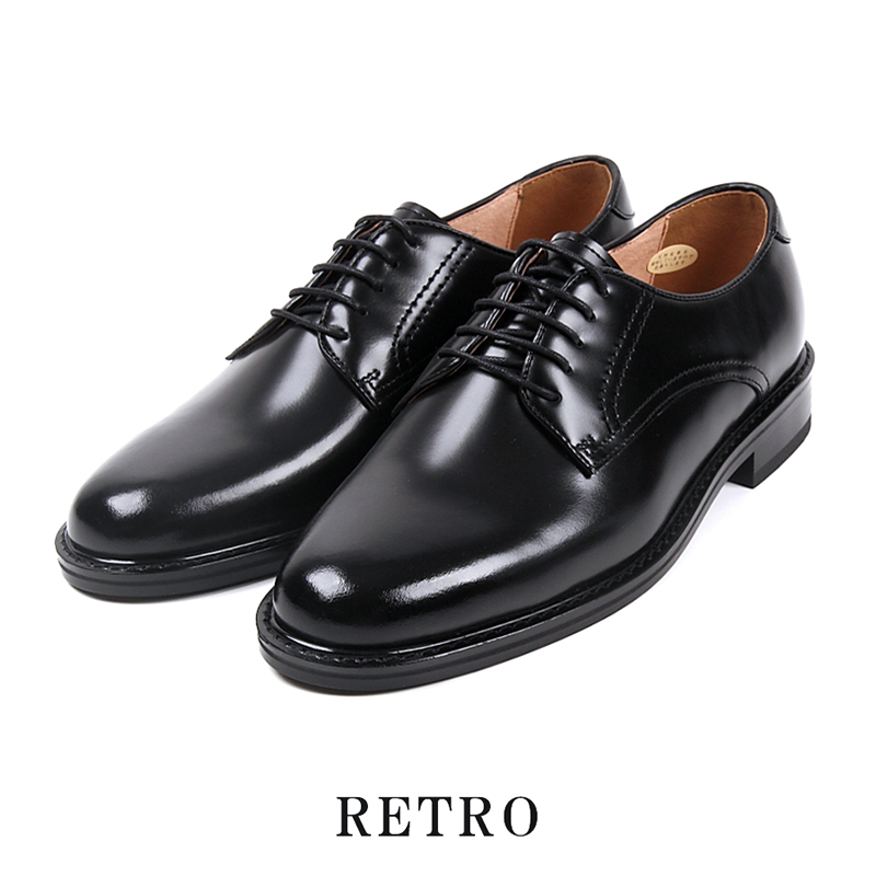 日本製 本革 プレーントゥ 外羽根 3E 撥水 ラウンド RETRO – レトロ