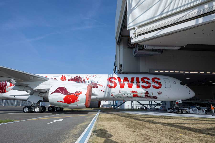 特別ラッピング機「SWISS Wanderlust」 スイス、エアバスA350-900型機
