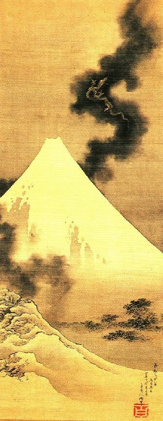 北斎の名作『富士越龍図』：富士山と龍の象徴的な意味を探る