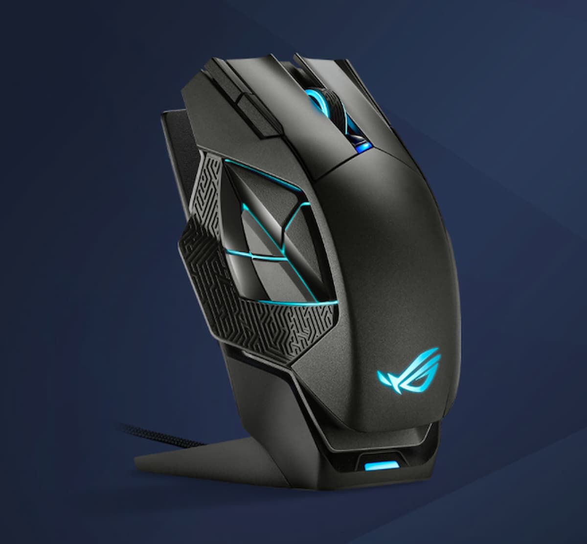 サイドボタンが個性的なデュアルモード接続ゲーミングマウス ASUS「ROG