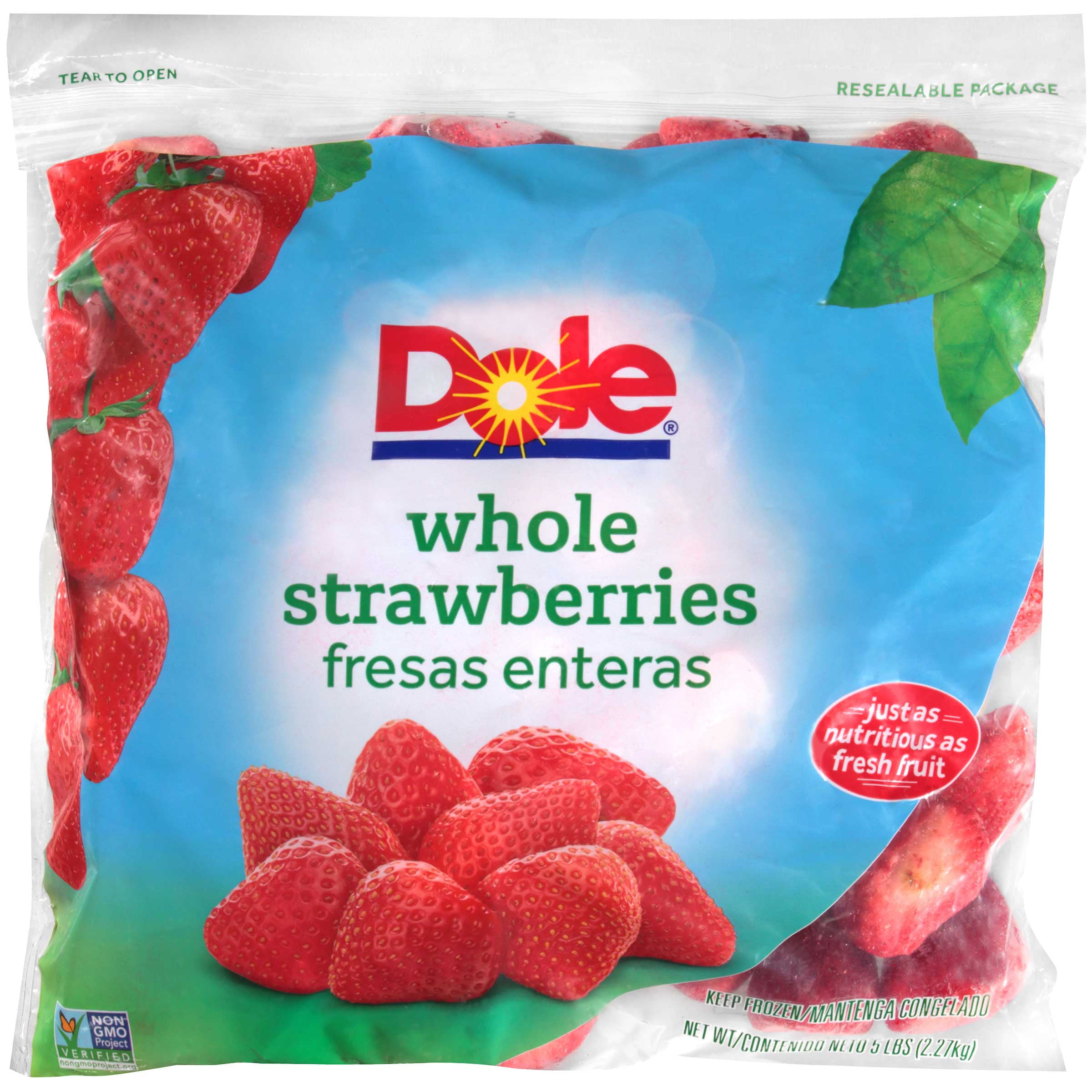 Dole Quick Frozen Diced Strawberry Fruit, 5 Pound, 2 per case