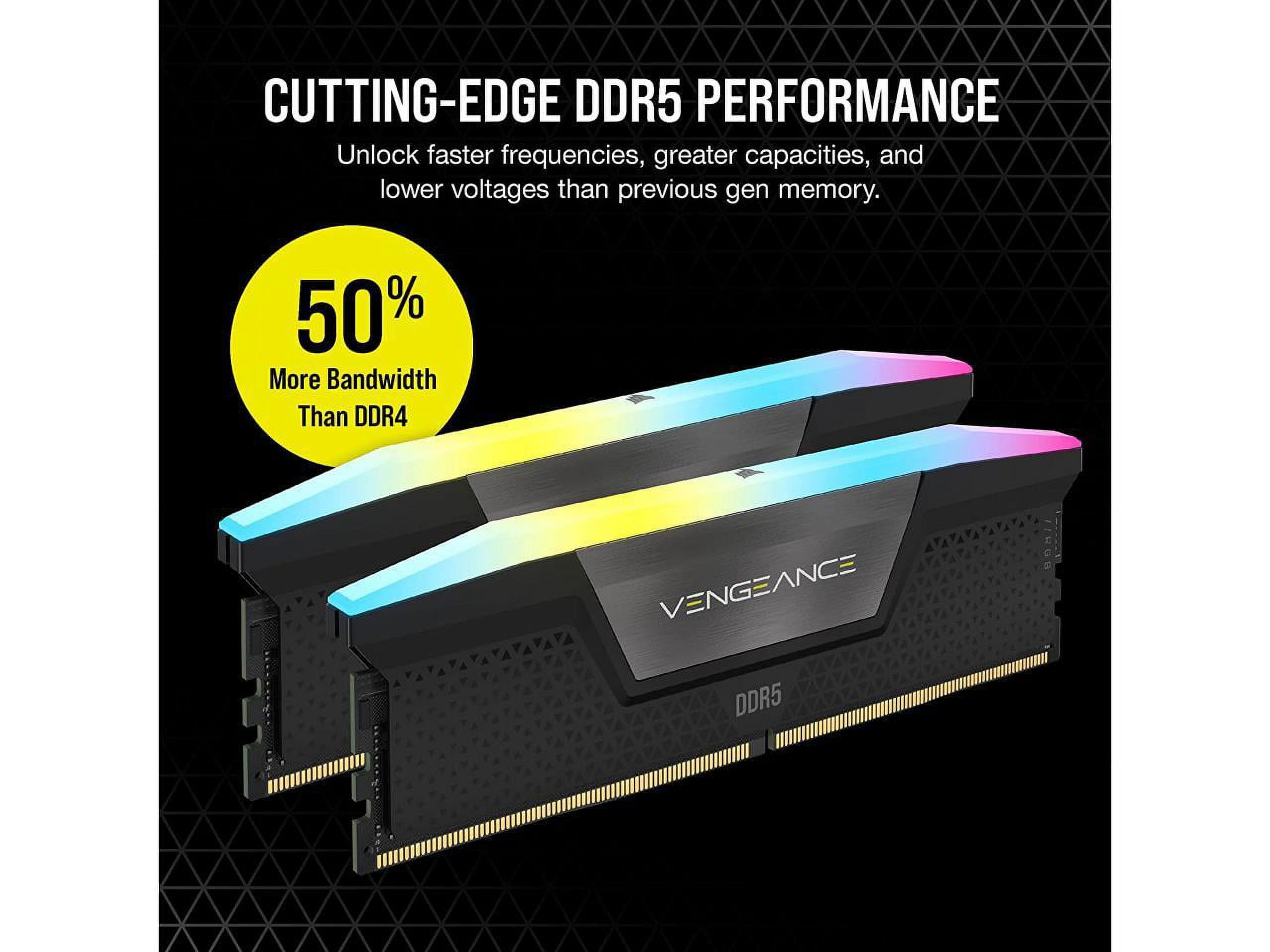 CORSAIR Vengeance RGB 32GB (2 x 16GB) 288-Pin PC RAM DDR5 5600