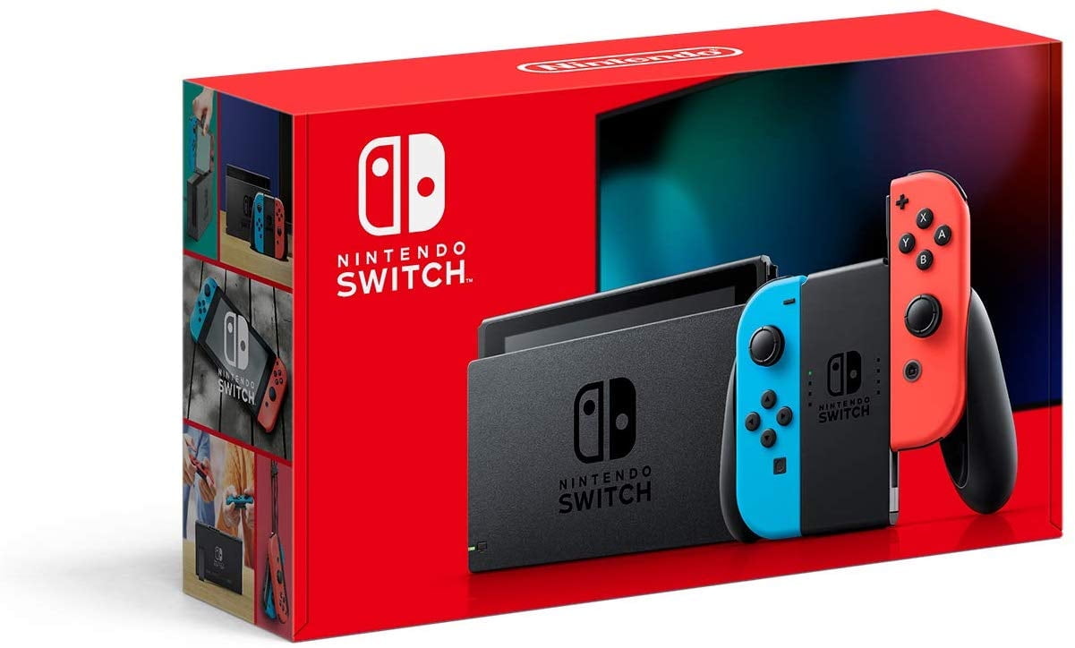 Nintendo Switch Console, Neon Blue and Neon Red Joy Con Bundle, JP