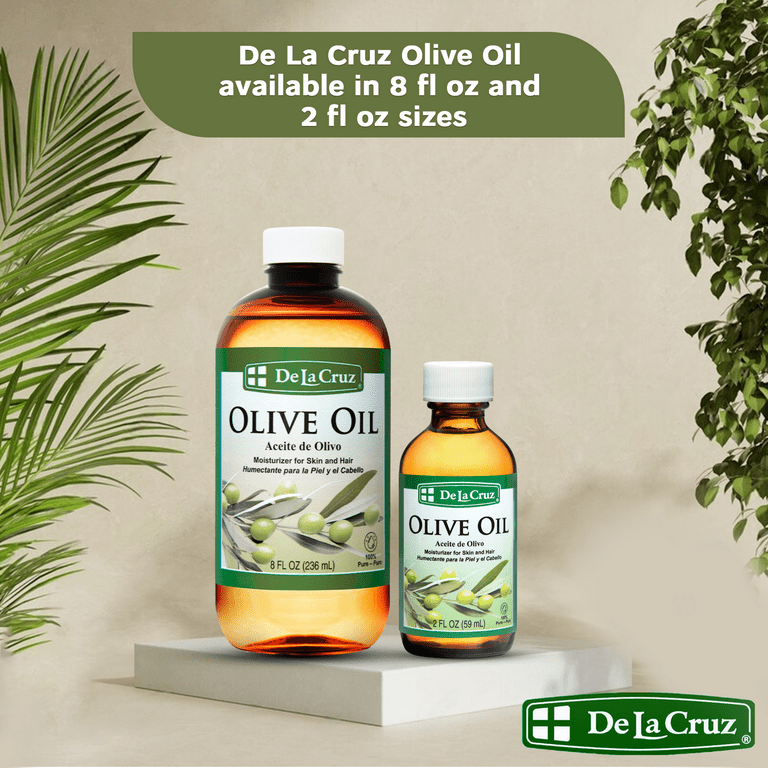 De La Cruz Olive Oil Vegan Skincare, 8 fl oz, Hydrating for Hair
