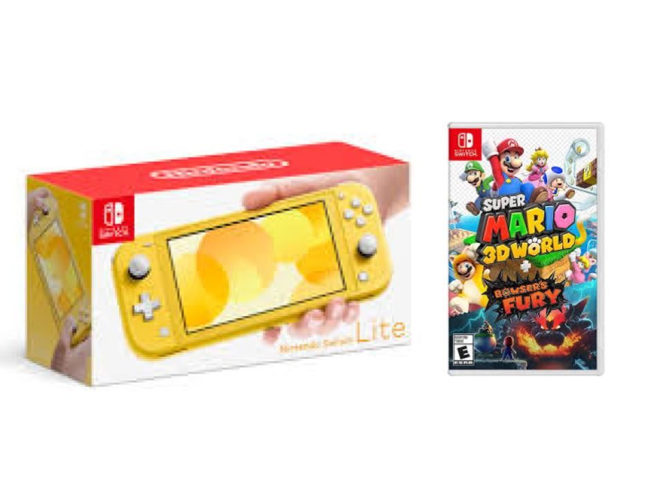 Nintendo Switch Lite Blue Gaming Console with Super Mario Galaxy 2