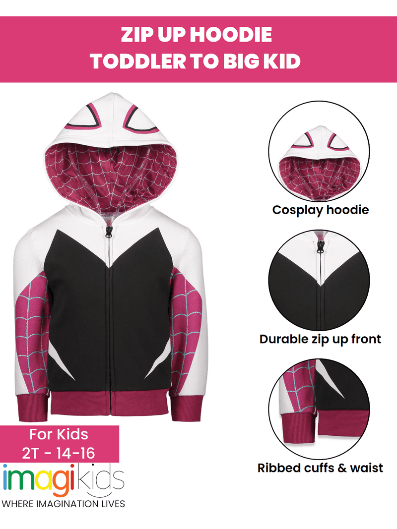 Marvel Spider-Man Spider-Gwen Ghost Spider Big Girls Fleece Zip Up