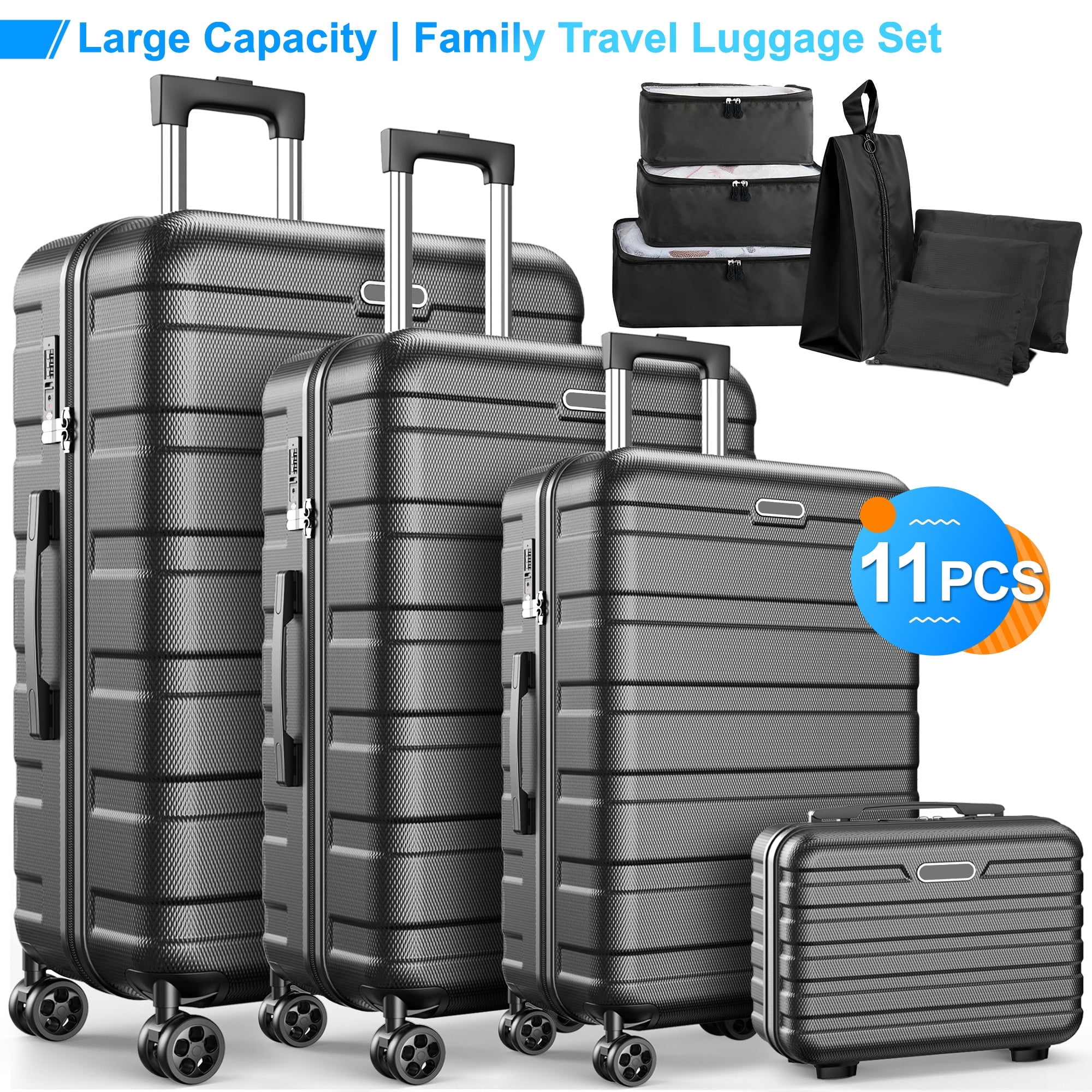 Ginza Travel Lightweight 3 Piece Hard Shell Luggage Set with