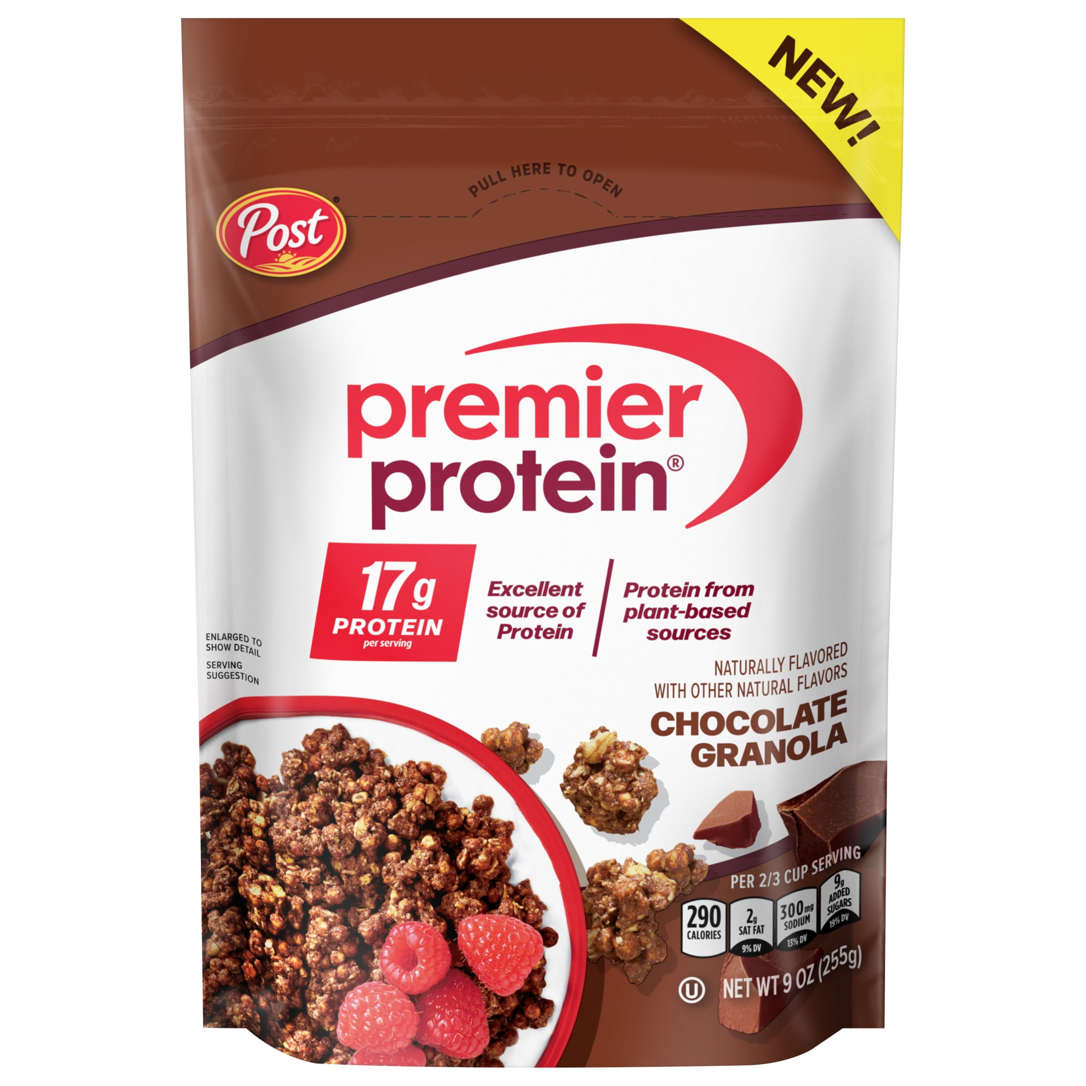 Premier Protein Granola, Chocolate Flavored Crunchy Clusters, 9 oz