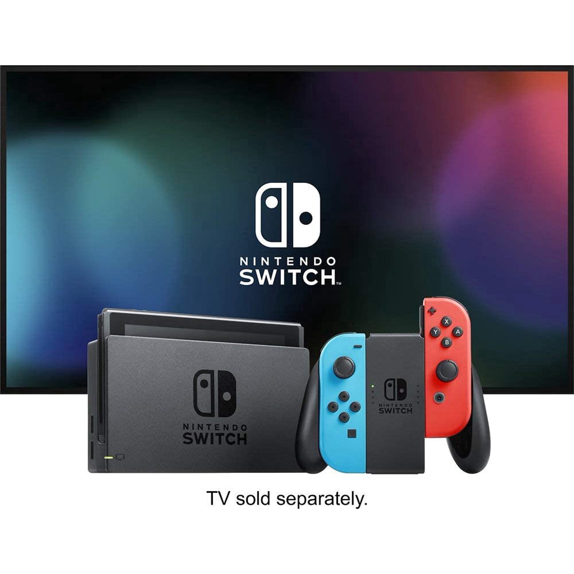 Nintendo Switch 32GB Console Video Games, Neon Red/Neon Blue Joy