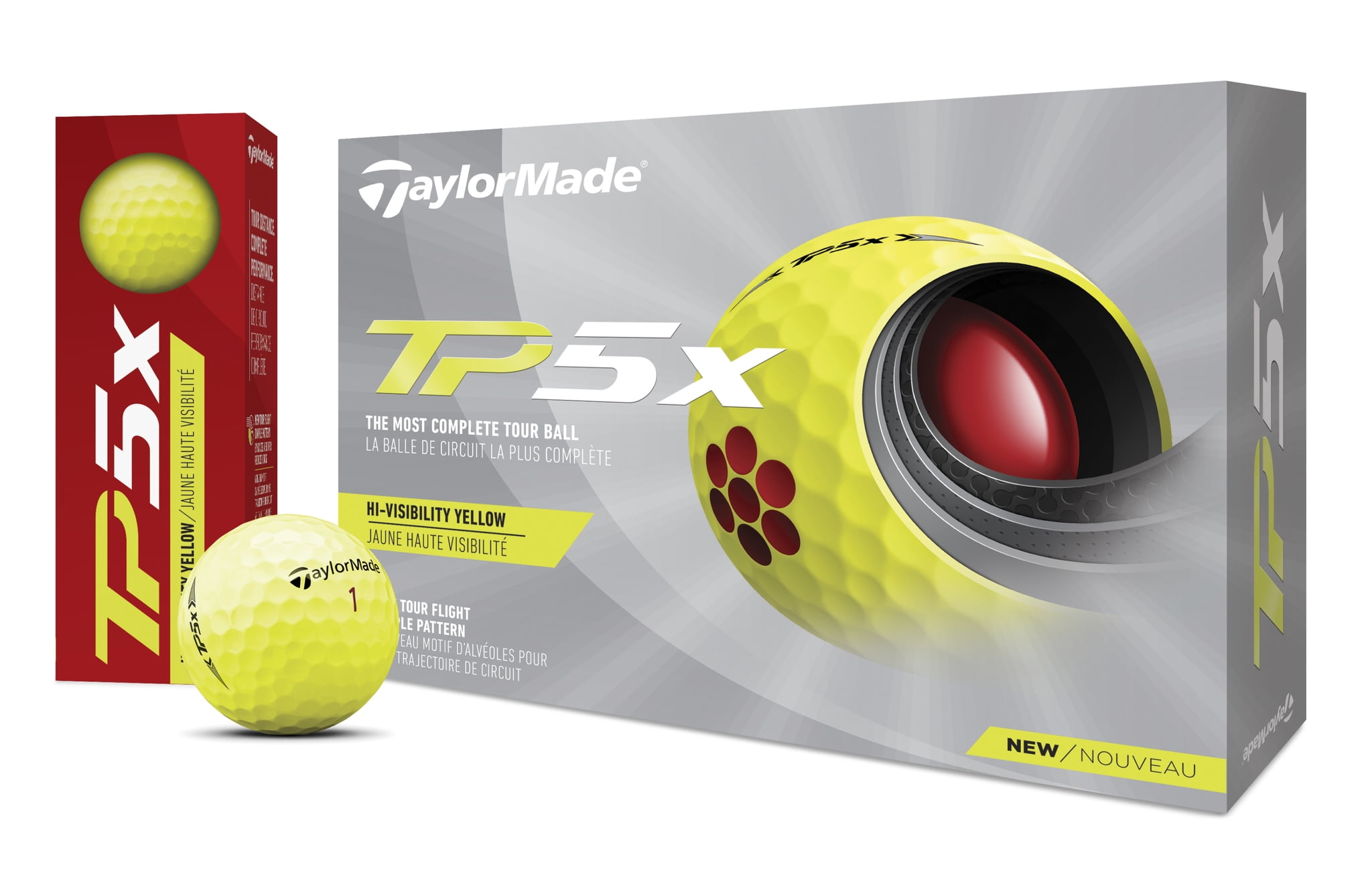 TaylorMade TP5x 5-Layer Design Golf Balls, Yellow, 1.5 lb