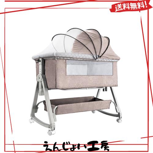 Kino Linpo ベビーベッド 添い寝 新生児ベッド 乳児用ベッド 高さ6段