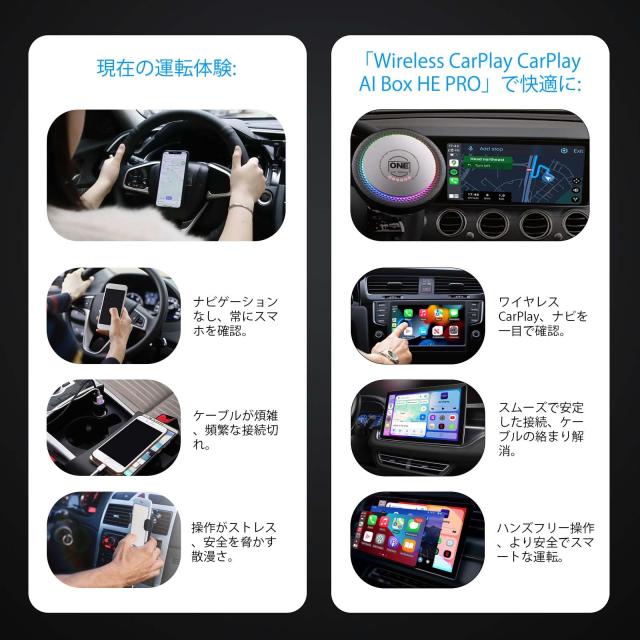 桜記念版 正規・革新】OneCarStereo 最新CarPlay AI Box He Pro