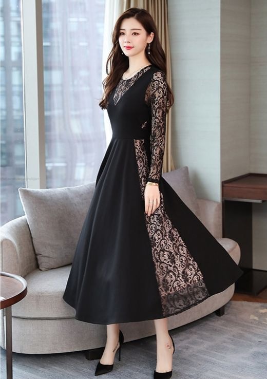 新品 雑誌掲載 Tadashi Shoji 膝丈ワンピース ドレス 総レース-TXT