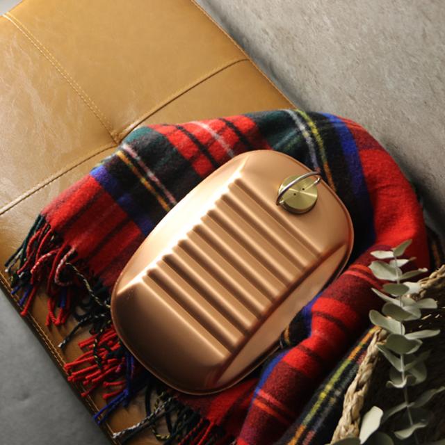 新光堂 純銅湯たんぽ 袋付 小 1.2L S-9395S(湯たんぽ 純銅製 銅 銅製