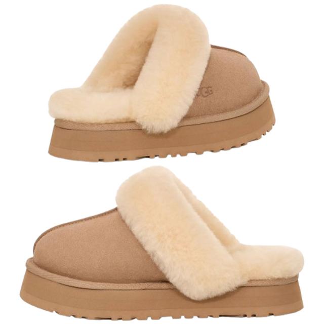 UGG ディスケット 厚底 スリッパ アグUGGディスケット