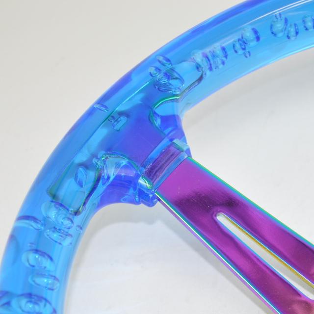 透明ステアリングホイールレッドパープルアクリルステアリングホイール