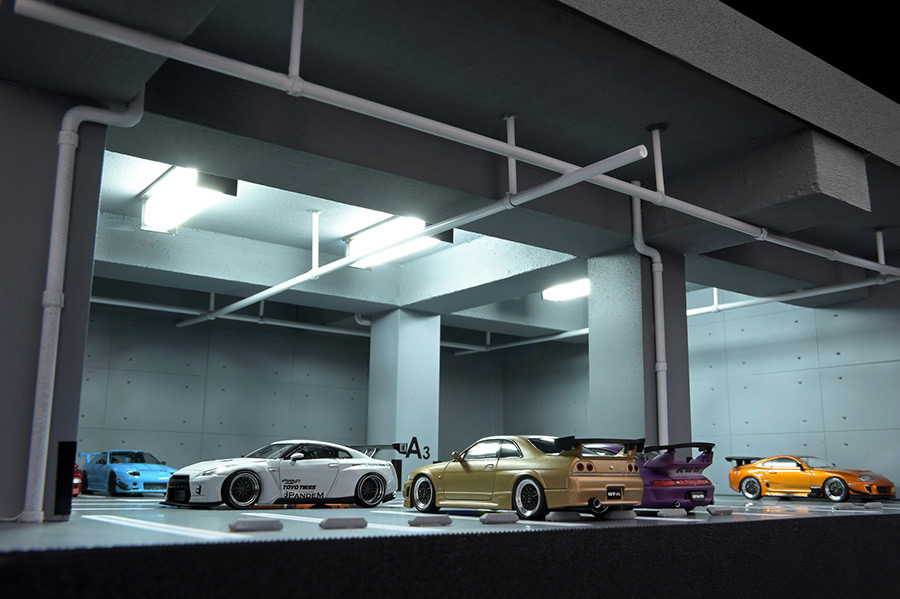 IG2317 1/64 Scale IG-Model Underground Parking Diorama | LINE UP