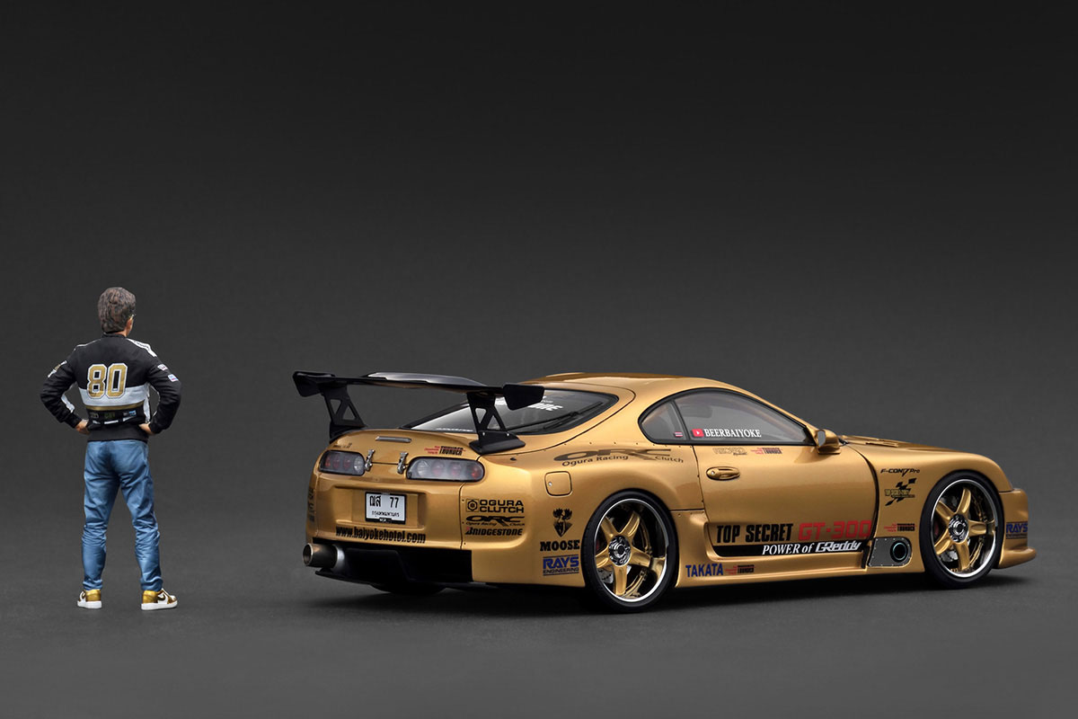 IG3742 1/18 TOP SECRET GT300 Supra (A80) Gold With Mr. Nagata