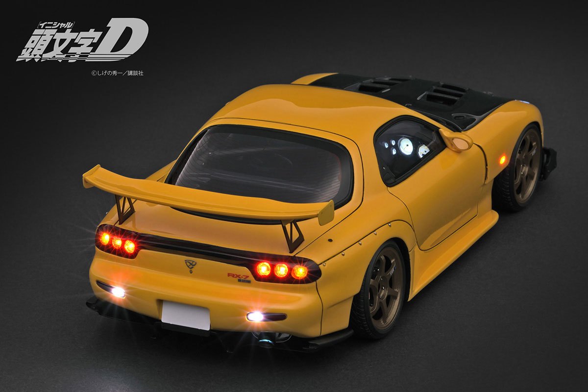 IG3801 1/18 INITIAL D Mazda RX-7 (FD3S) Yellow with LED light