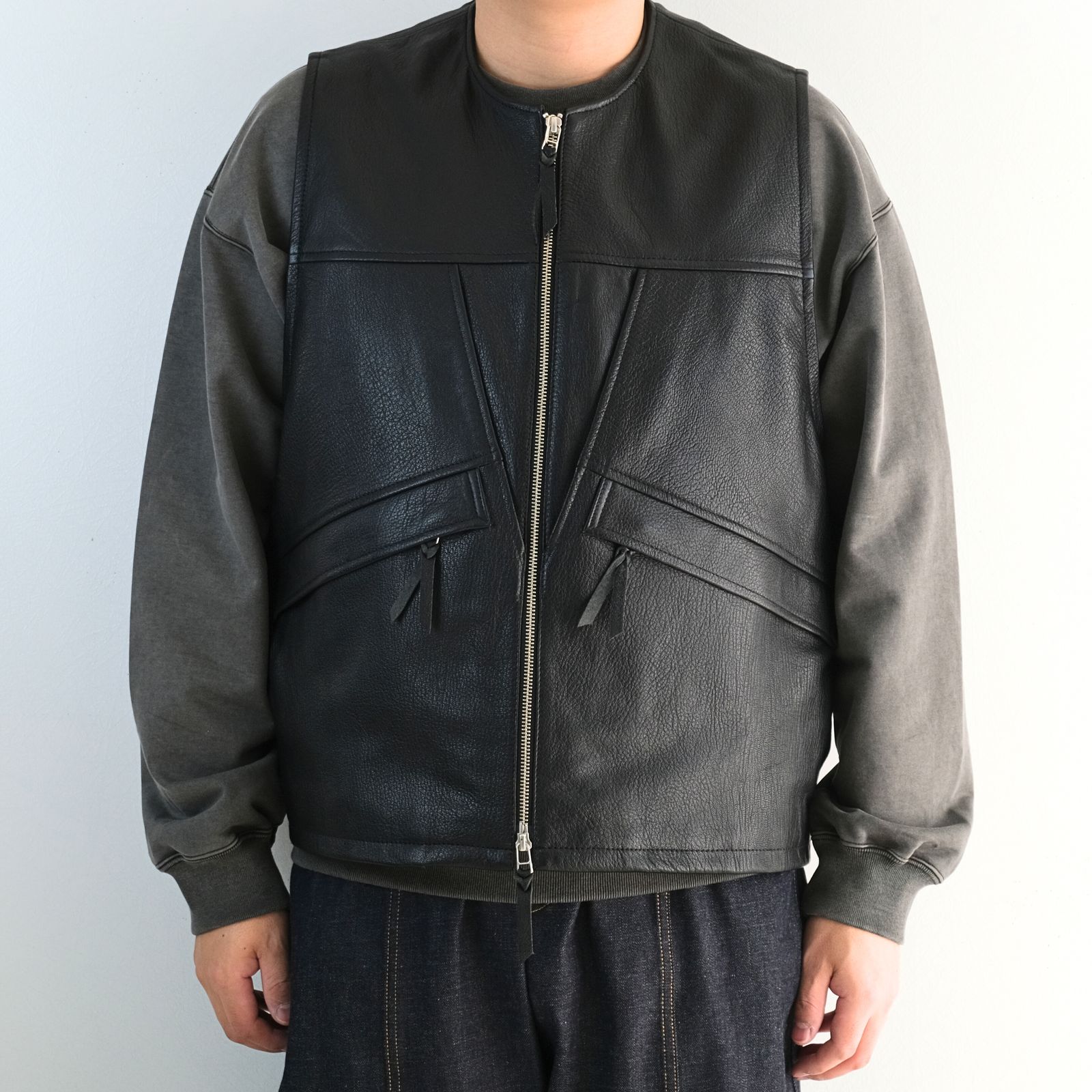 CCU - HUNTING VEST / レザーベスト / ゴートレザー | iko