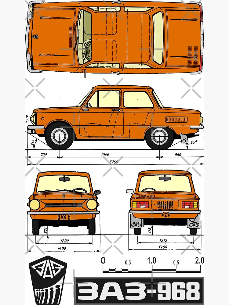 Zaporizhian Automobile Factory ZAZ 968 (orange on white)