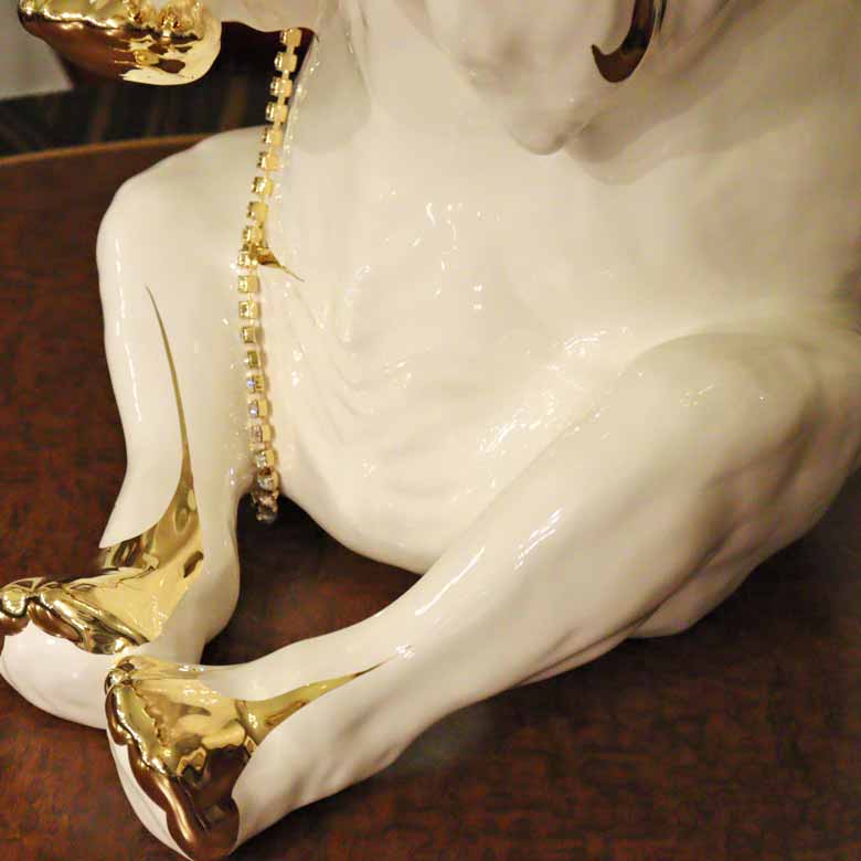 イタリア ゾウ AHURA 陶器 置物 オブジェ 風水 縁起物 エレファント