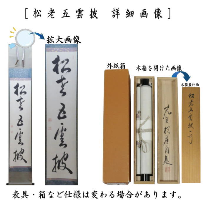 中古】【茶器/茶道具 掛軸（掛け軸）】 一行 松老五雲披 有馬頼底筆