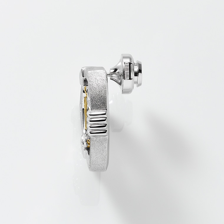 MM002]Pt/K18ダイヤモンド/ピンブローチ(プラチナ/ゴールド): Hyacca