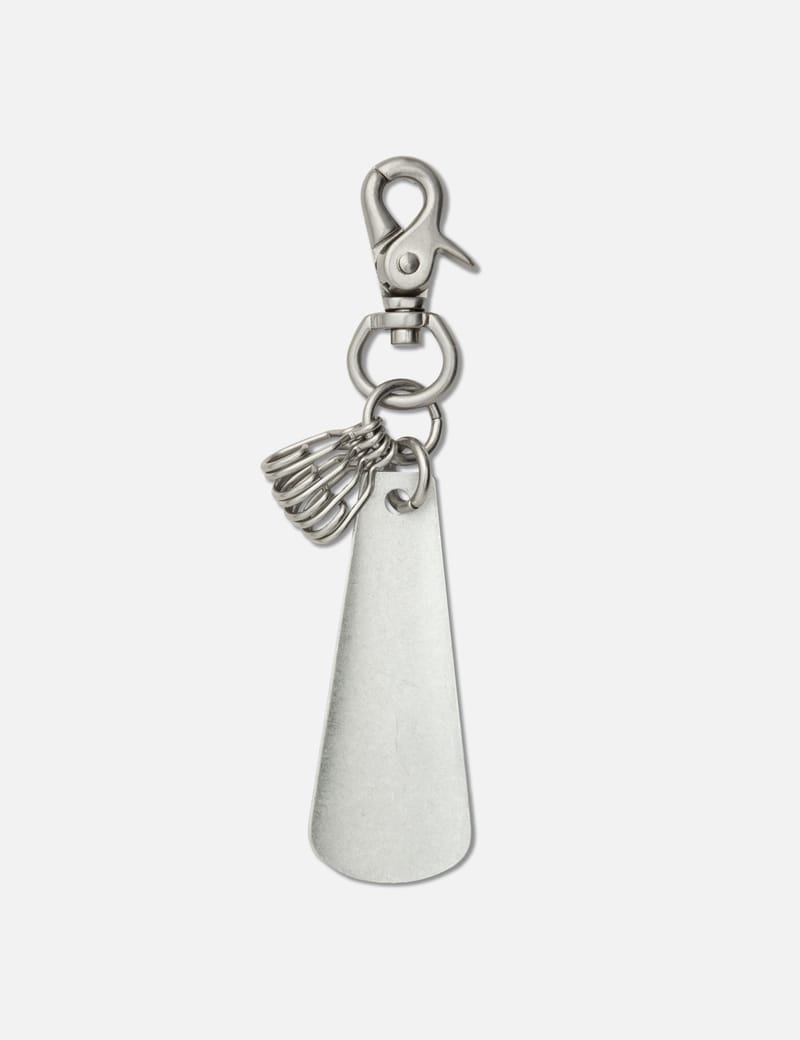 Our Legacy Shoehorn Keyring - Brushed matte aluminum keyring with