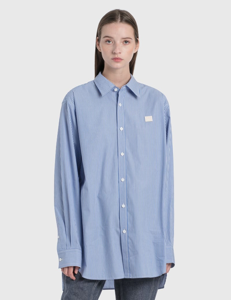 Acne Studios - Face Patch Striped Shirt | HBX