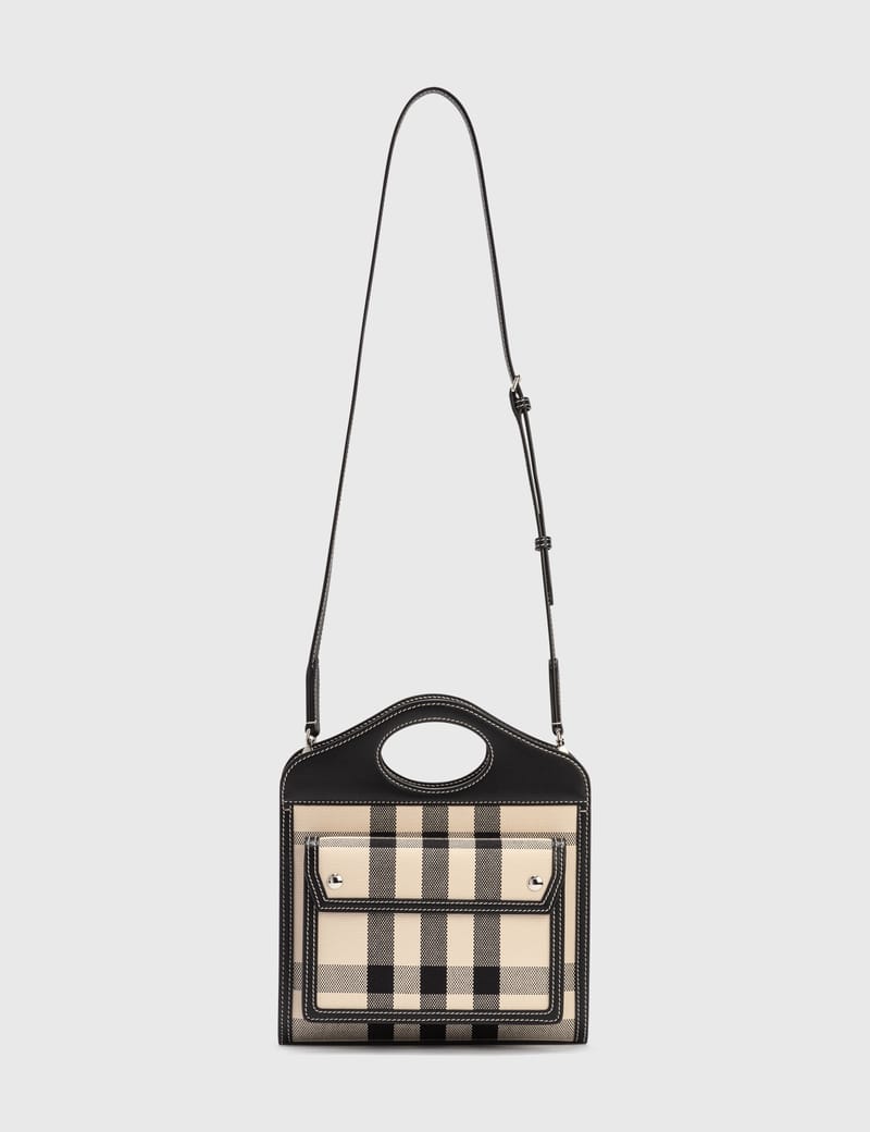 Burberry - Mini Check Canvas And Leather Pocket Bag | HBX