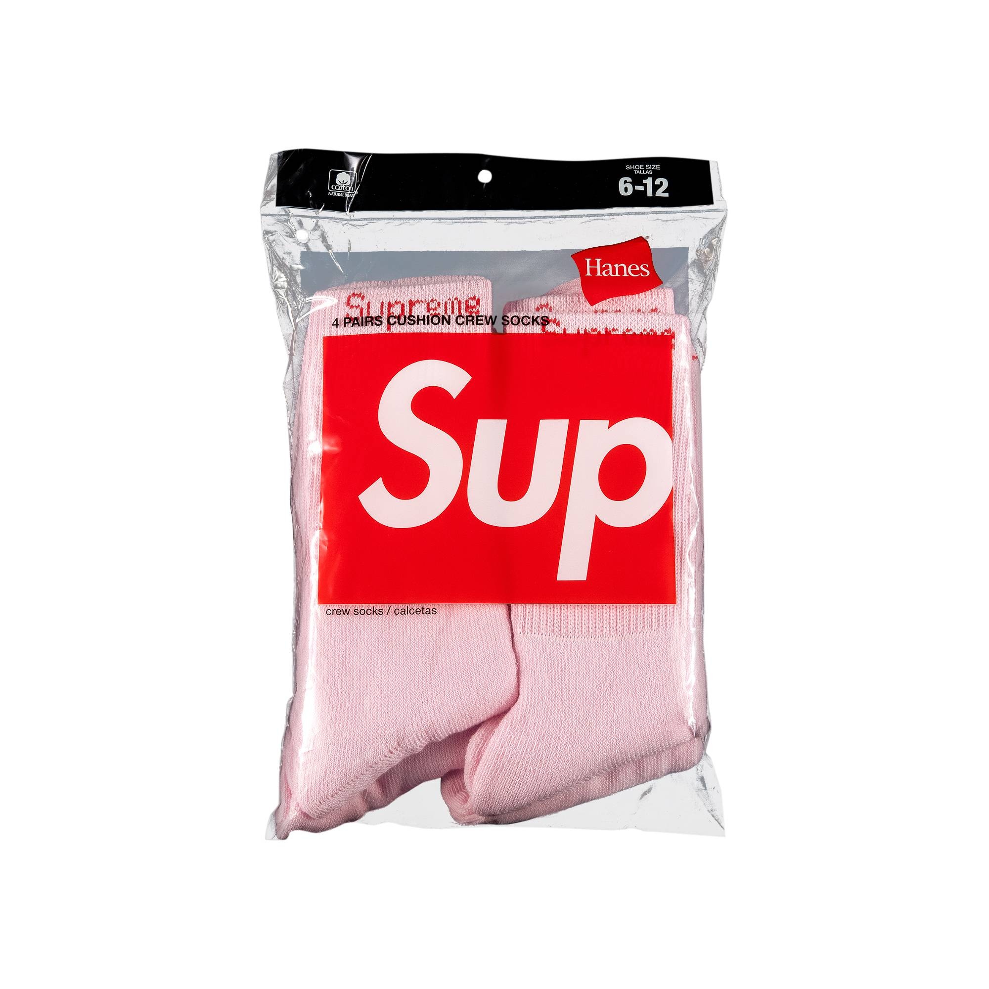 Supreme Supreme x Hanes Crew Socks (4 Pack) 'Pink' | REVERSIBLE