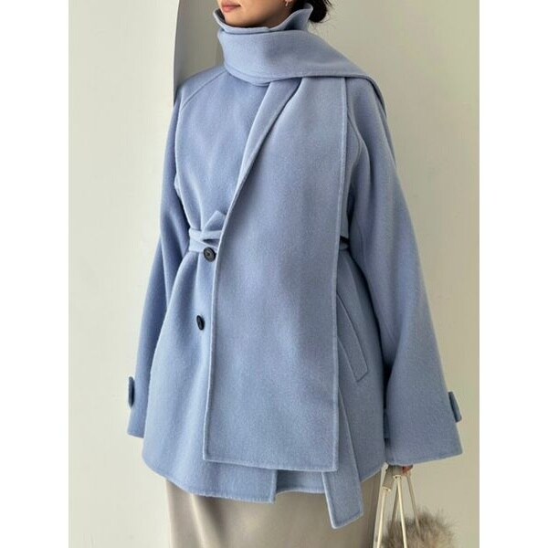 HIGH QUALITY】スカーフ付きウールミドルコート | スナイデル(SNIDEL