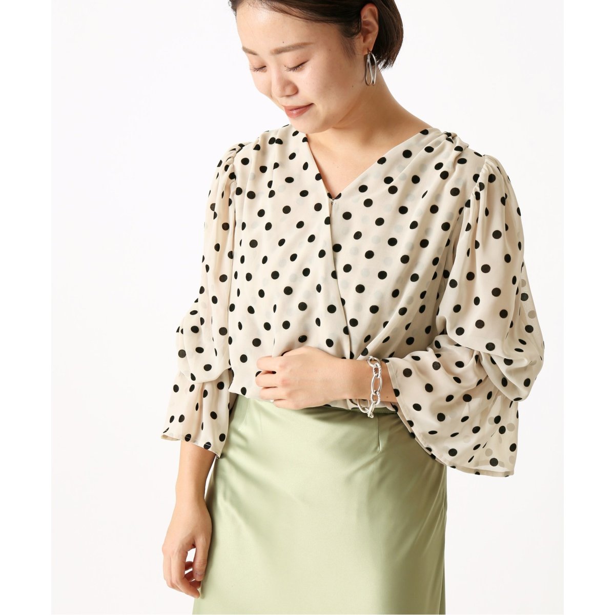 フロッキードットブラウス◇ | ユー バイ スピック＆スパン(U by