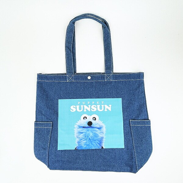パペットスンスン デニムトートバッグ ミントブルー | パーフェクト
