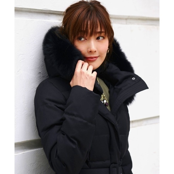 静電気防止】ベルト付きフォックスファーダウンコート | ルイルエ