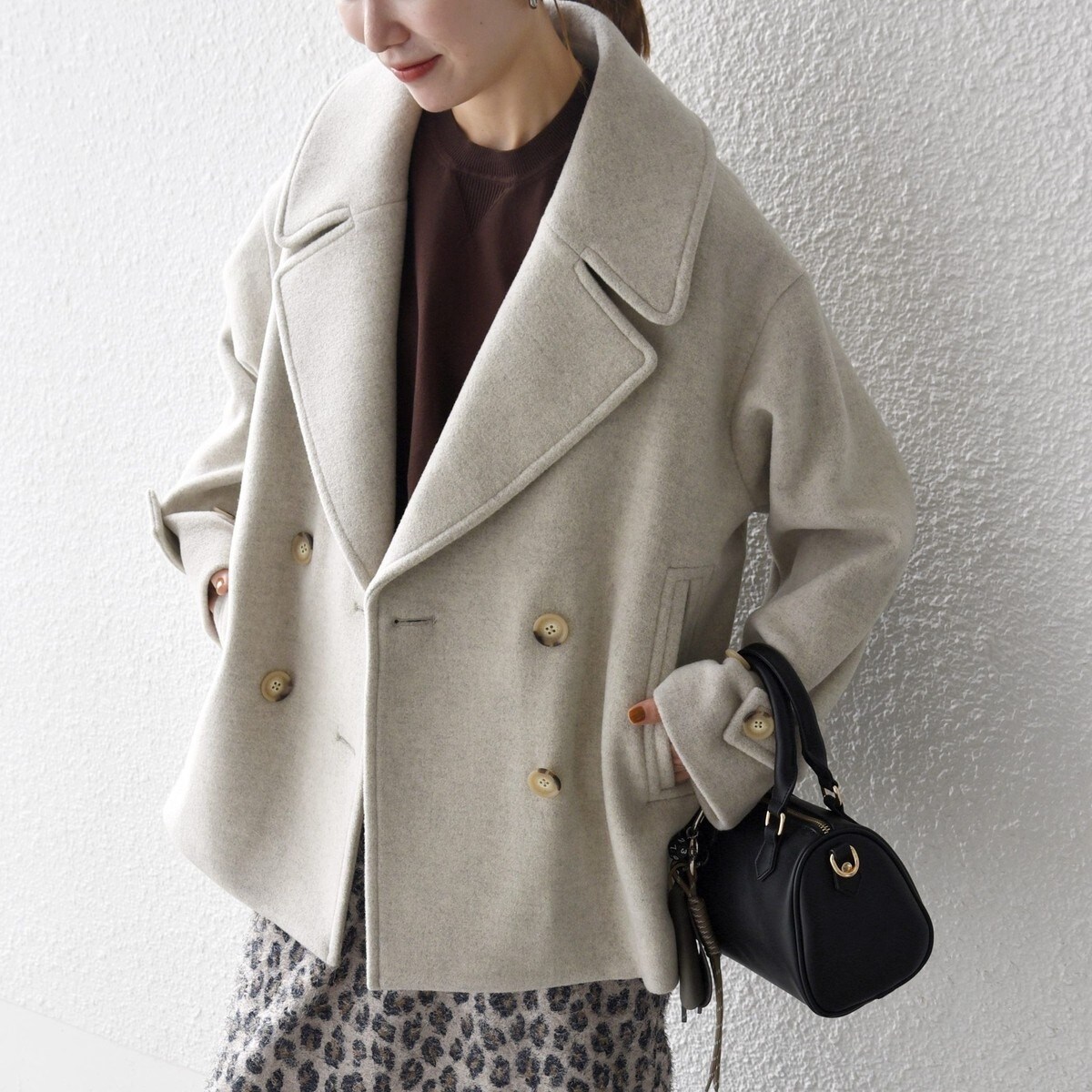 SHIPS any: カシミヤ ミックス テーラード ショート Pコート