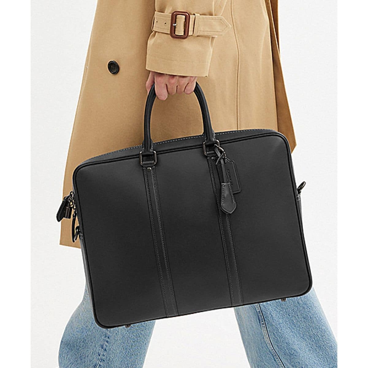 COACH レガシー オールレザー 2WAY大型 ビジネスバッグ A4 ブラック