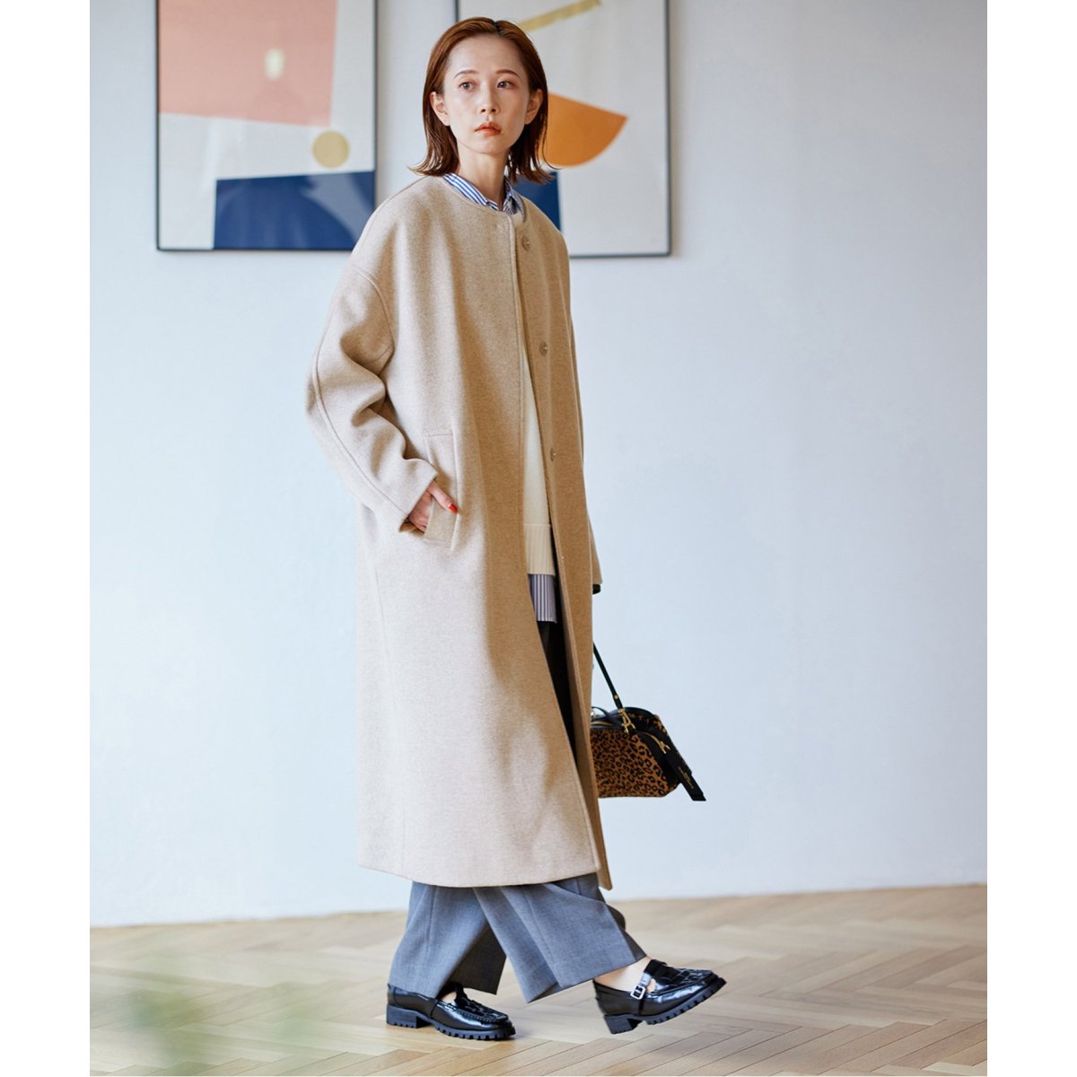 □スーパー140ビーバーノーカラーコート | ジャーナルスタンダード